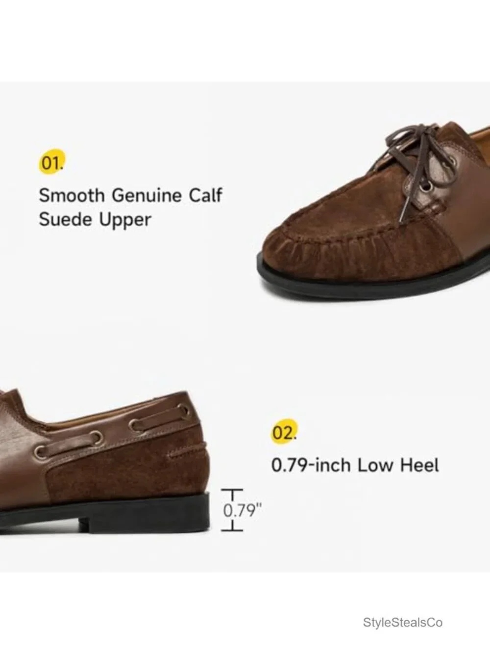 Genuine Leather Suede Boat Loafers, Lace Up Mocc Slip On Walking Shoes